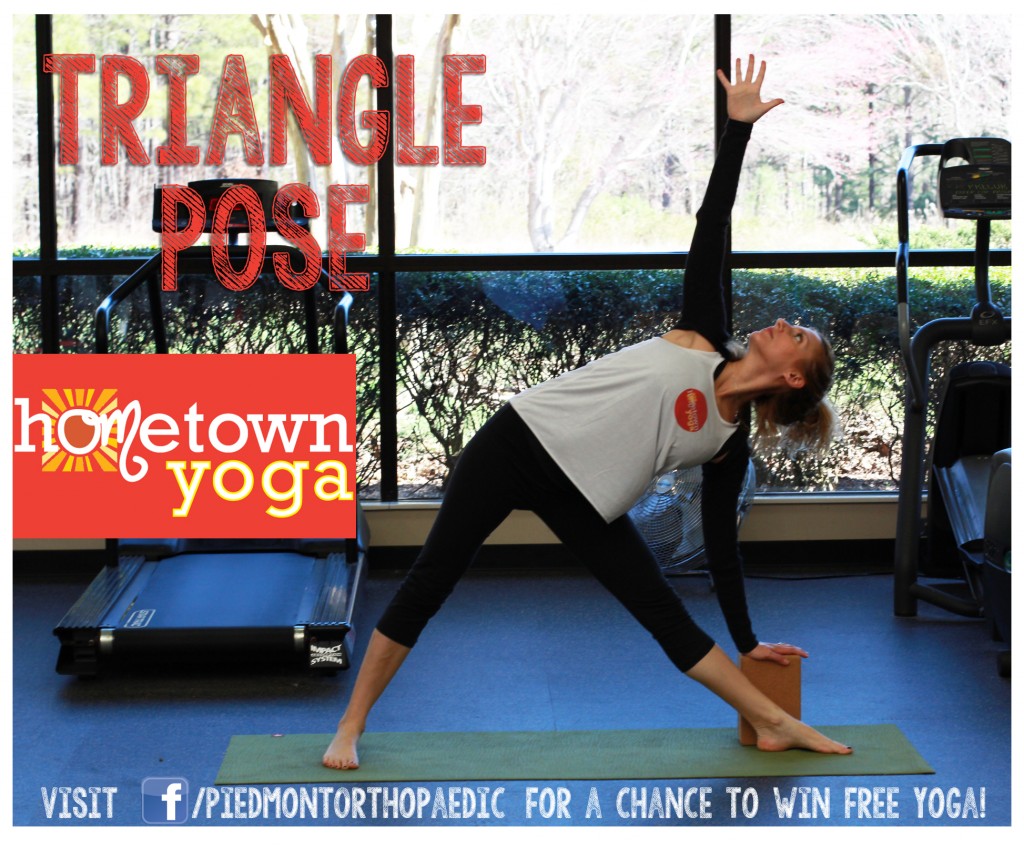 Triangle Pose, Hometown Yoga at Piedmont Orthopaedic