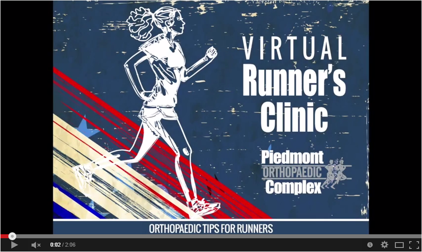 Virtual Running Clinic on YouTube from Piedmont Orthopaedic